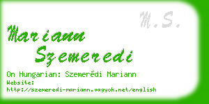 mariann szemeredi business card